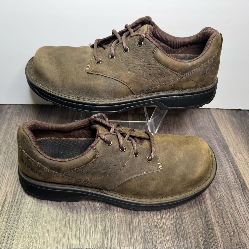 🔥Merrell Mens World Legend 2 Shoe Brown Leather Lace Up Oxford Sz 7.5